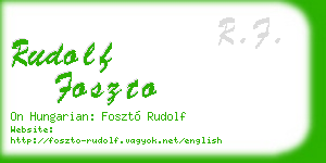 rudolf foszto business card